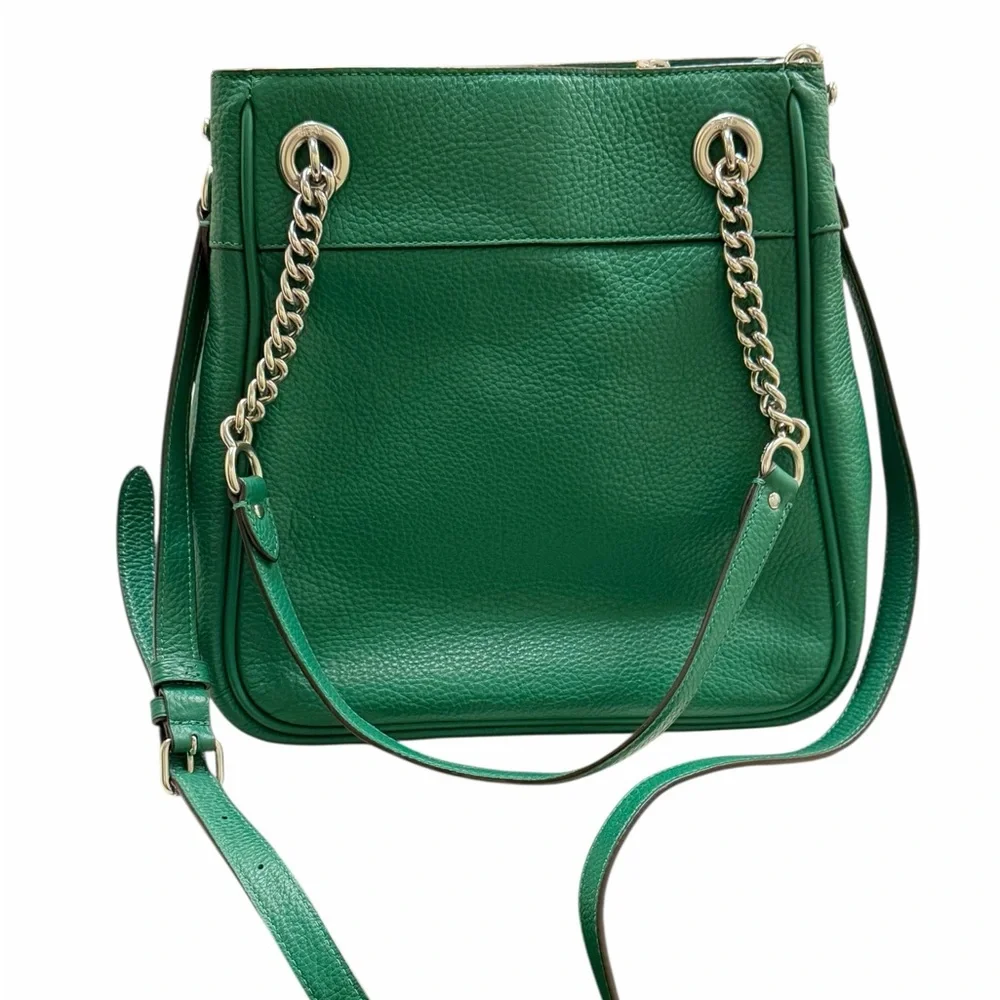 Coach Cassie Leather Chain Strap Crossbody Emerald Green - Very Good Condition - Picture 2 of 8